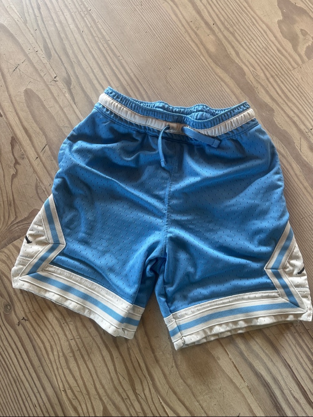 Jordan Light Blue Athletic Basketball Shorts with White Trim- youth